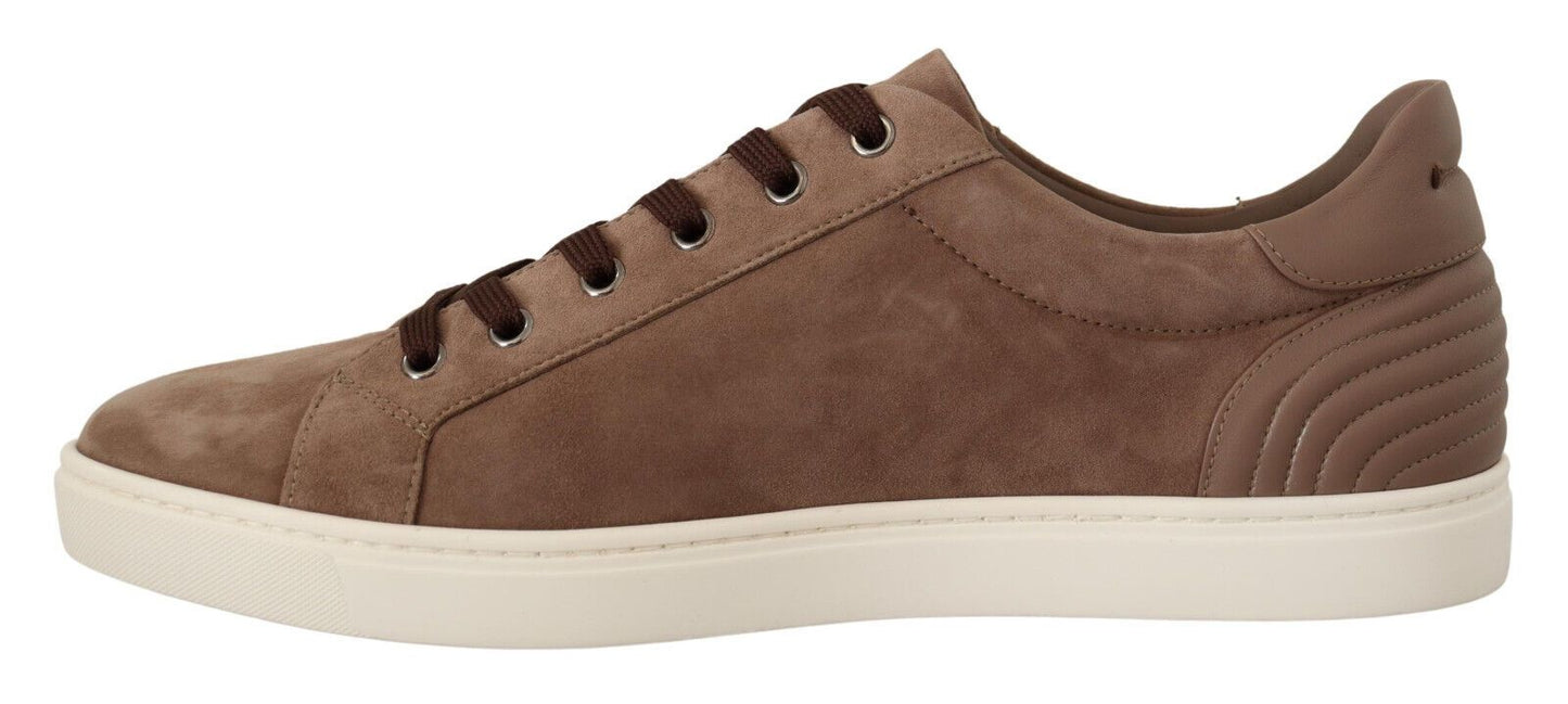 Dolce & Gabbana Elegant Brown Leather Sneakers for Men Dolce & Gabbana