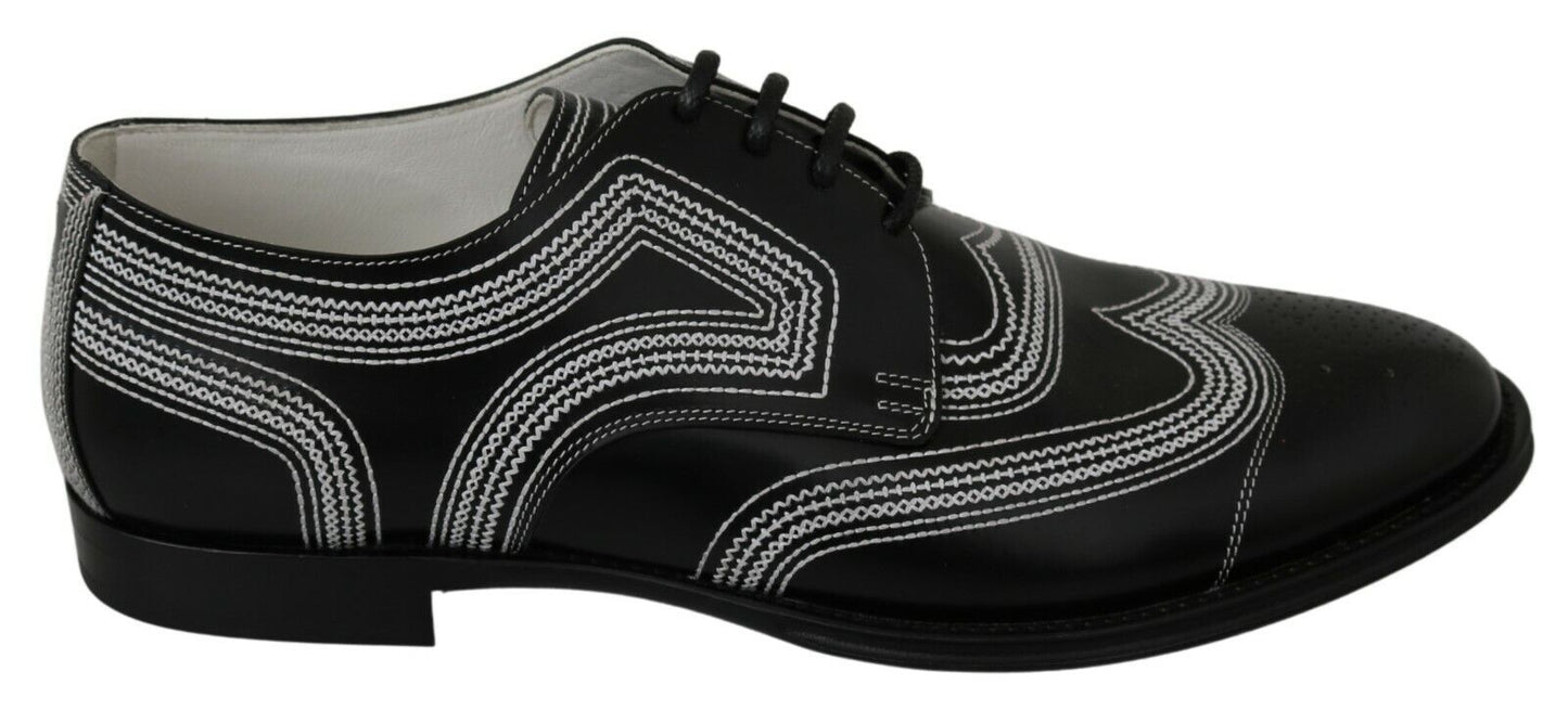 Dolce & Gabbana Elegant Black and White Derby Shoes Dolce & Gabbana