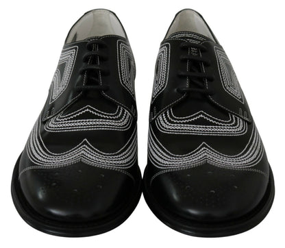 Dolce & Gabbana Elegant Black and White Derby Shoes Dolce & Gabbana