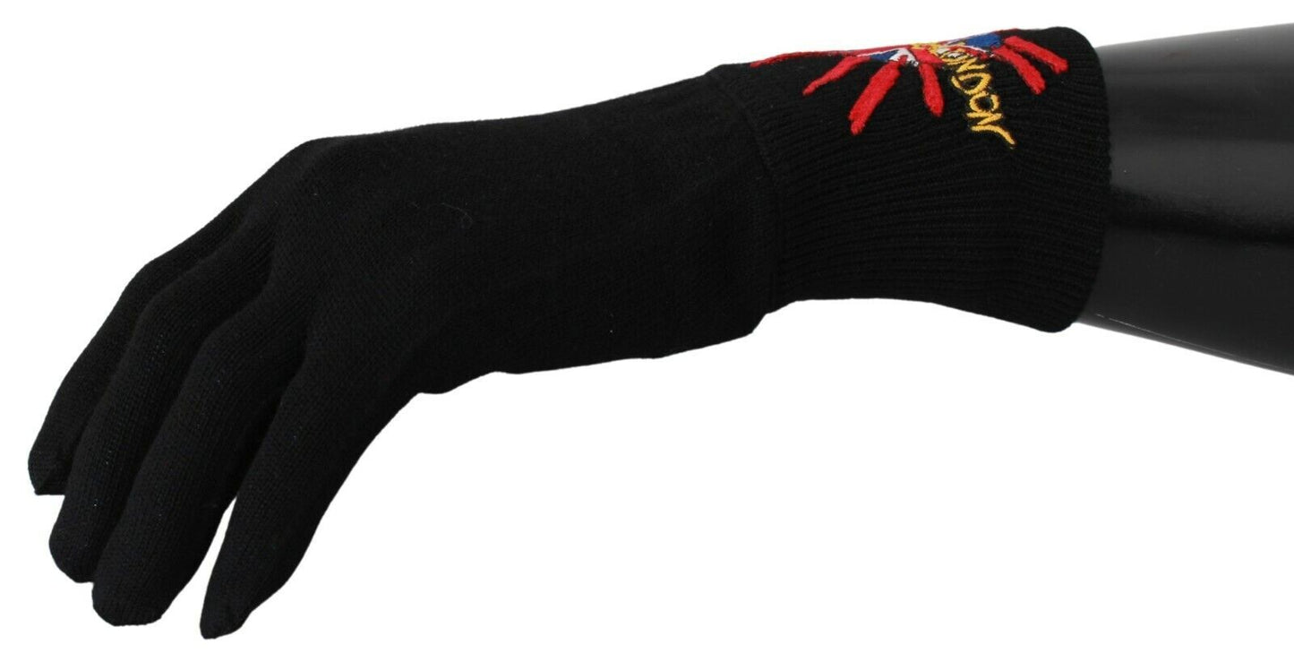 Dolce & Gabbana Elegant Black Virgin Wool Gloves Dolce & Gabbana