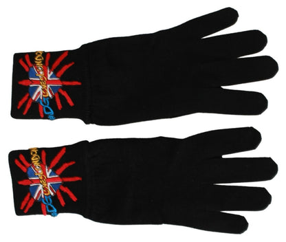 Dolce & Gabbana Elegant Black Virgin Wool Gloves Dolce & Gabbana