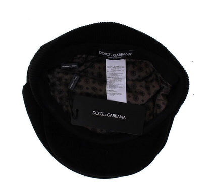 Dolce & Gabbana Sleek Black Newsboy Cap Dolce & Gabbana