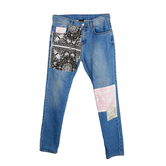 Comme Des Fuckdown Abstract Patchwork Men's Designer Jeans Comme Des Fuckdown