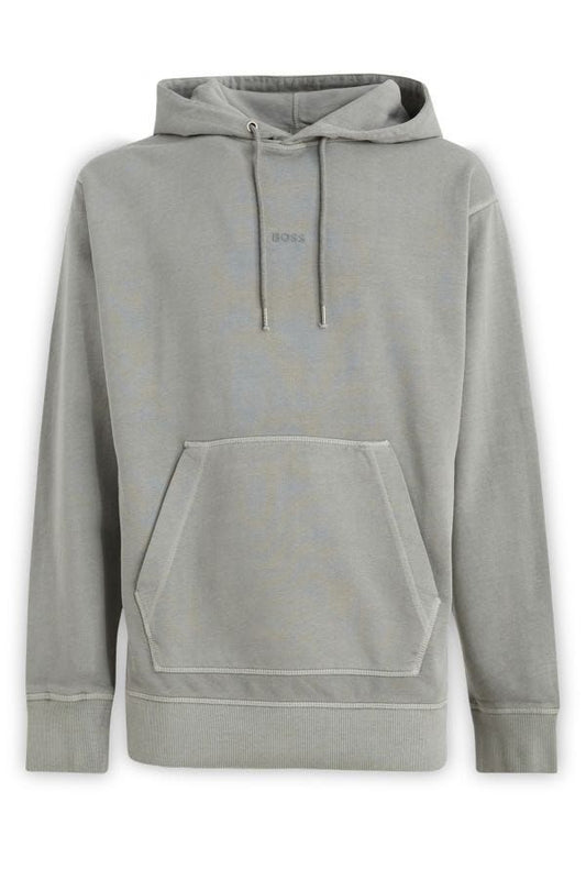 Hugo Boss Elegant Grey Cotton Hooded Sweatshirt Hugo Boss