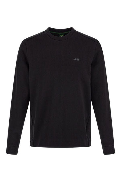 Hugo Boss Elegant Black Cotton Round Neck Sweatshirt Hugo Boss