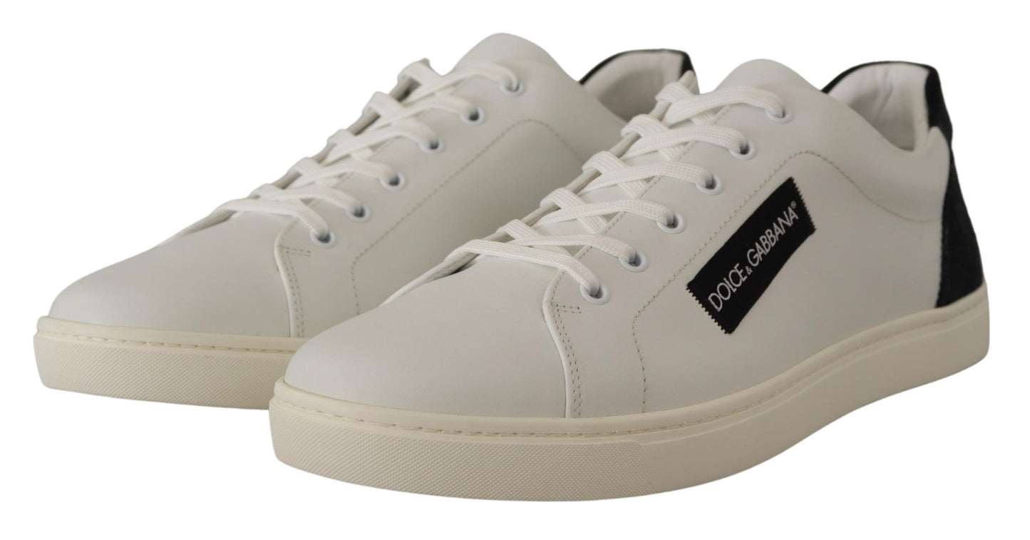 Dolce & Gabbana Elegant White Leather Low Top Sneakers Dolce & Gabbana