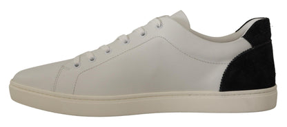 Dolce & Gabbana Elegant White Leather Low Top Sneakers Dolce & Gabbana