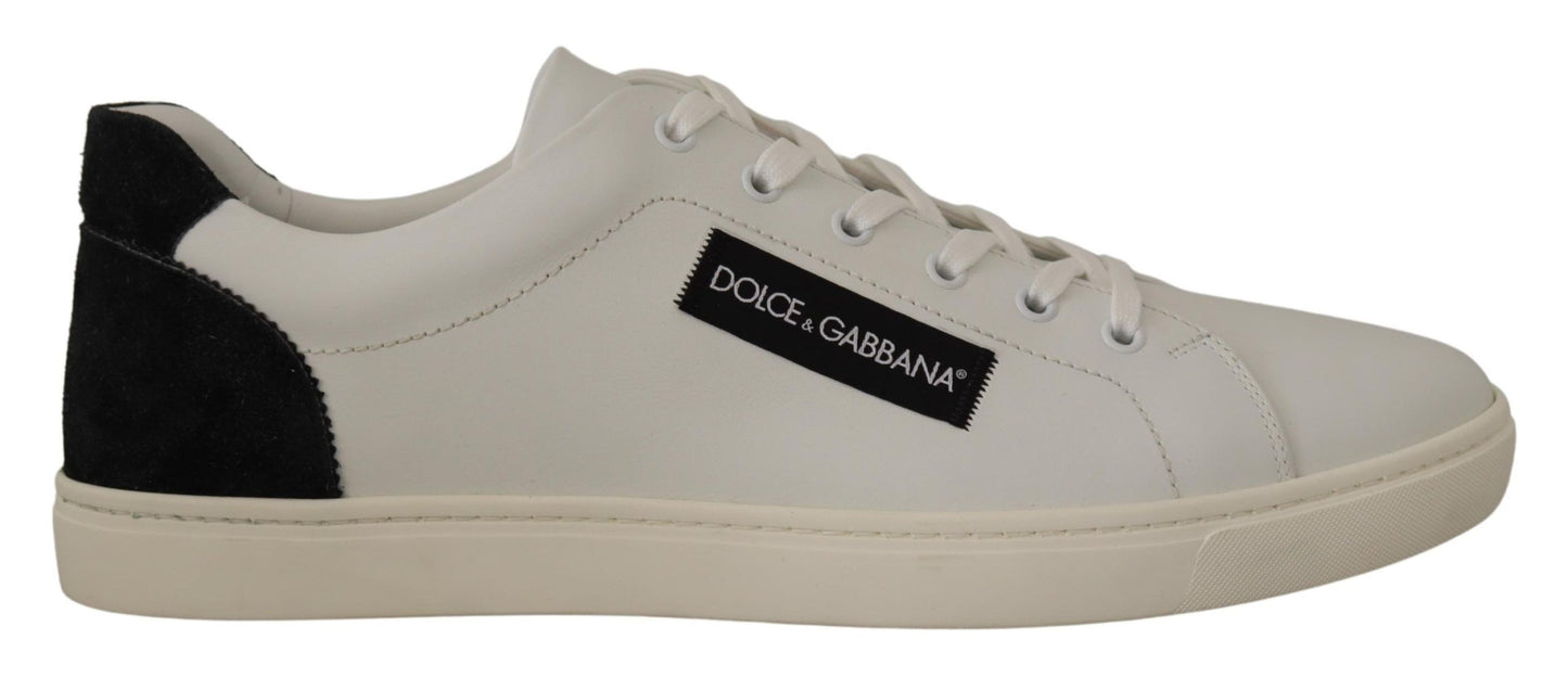 Dolce & Gabbana Elegant White Leather Low Top Sneakers Dolce & Gabbana