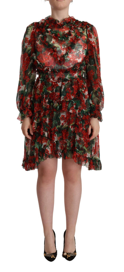 Dolce & Gabbana Floral Silk Mini Knee High Dress Dolce & Gabbana