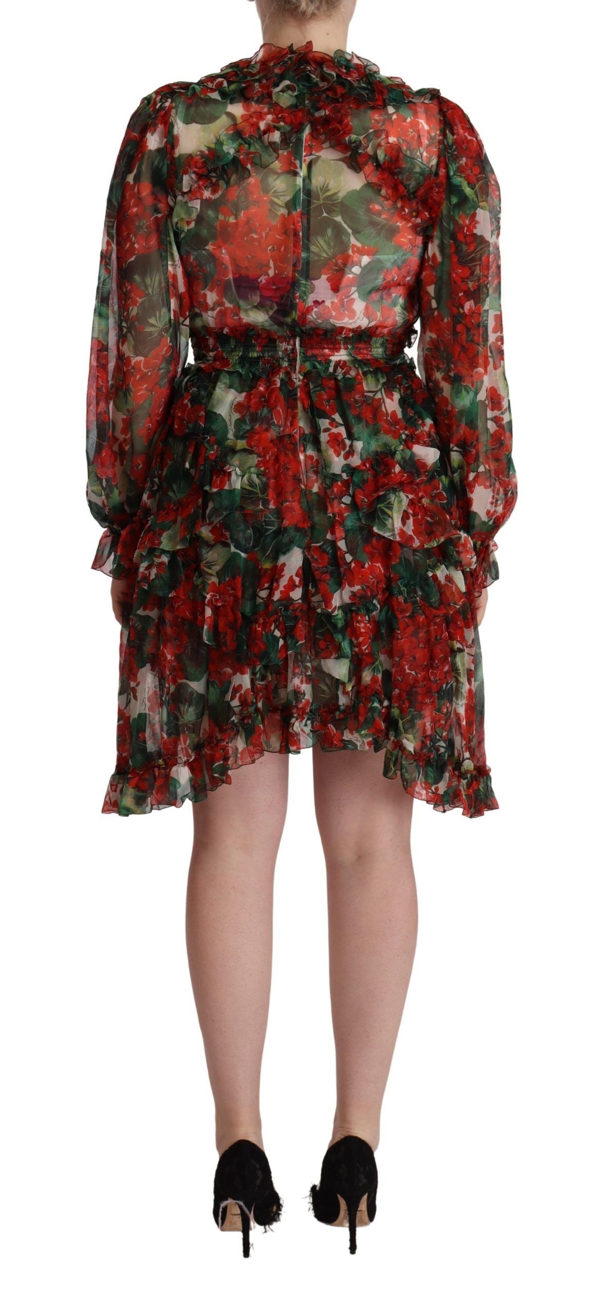 Dolce & Gabbana Floral Silk Mini Knee High Dress Dolce & Gabbana