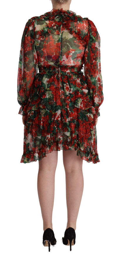 Dolce & Gabbana Floral Silk Mini Knee High Dress Dolce & Gabbana