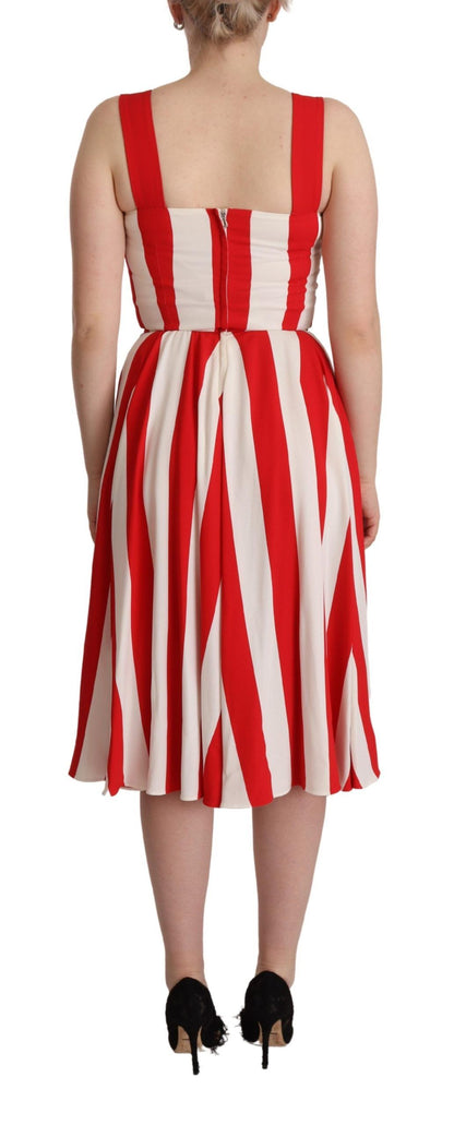 Dolce & Gabbana Elegant A-Line Striped Shift Dress Dolce & Gabbana