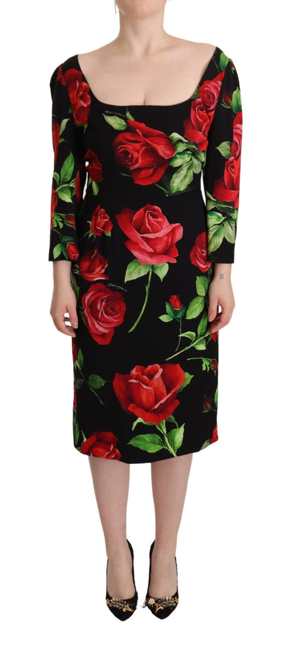 Dolce & Gabbana Elegant Floral Print Silk Sheath Dress Dolce & Gabbana