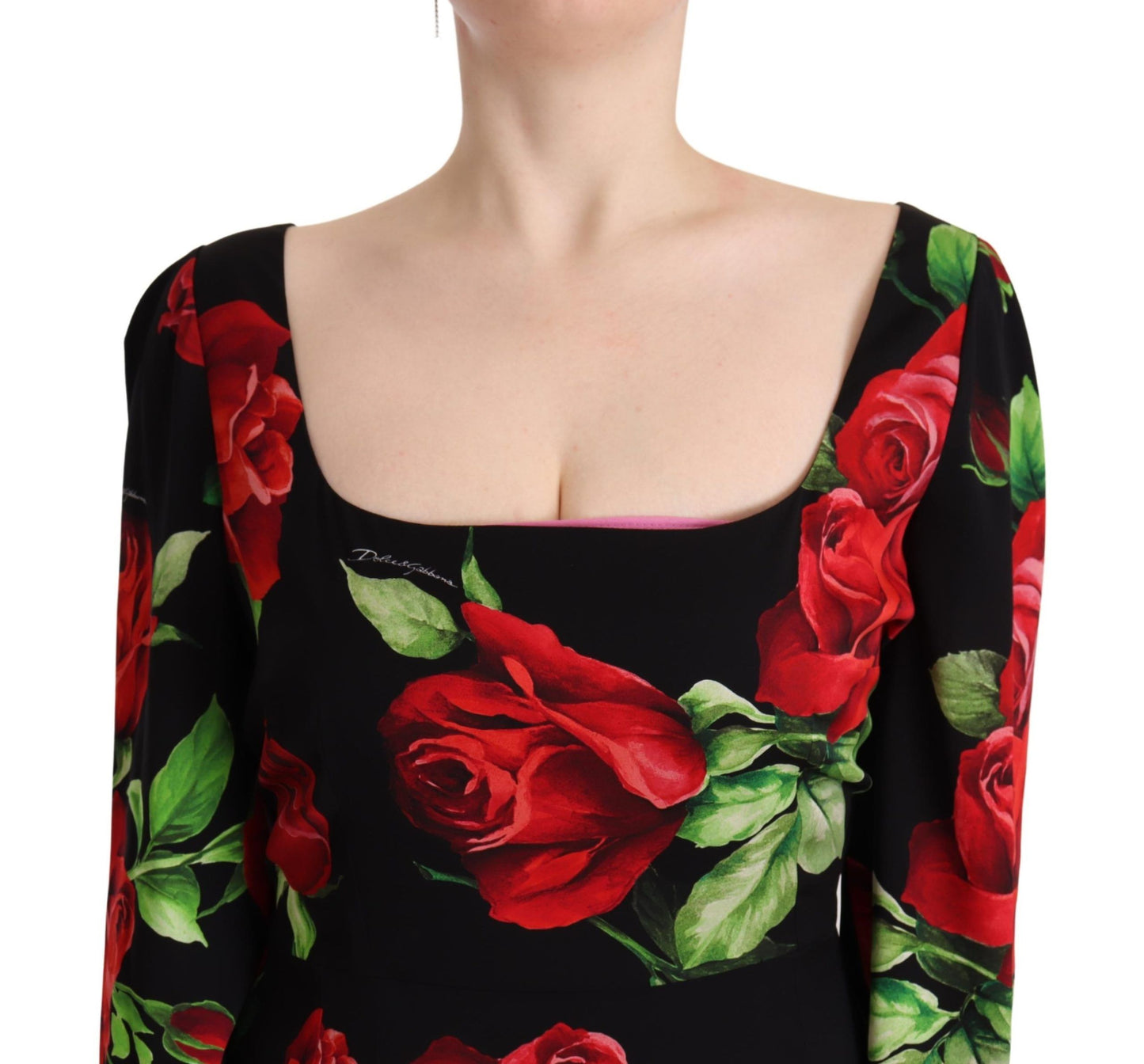 Dolce & Gabbana Elegant Floral Print Silk Sheath Dress Dolce & Gabbana