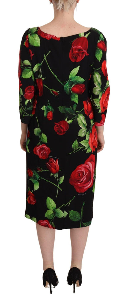 Dolce & Gabbana Elegant Floral Print Silk Sheath Dress Dolce & Gabbana