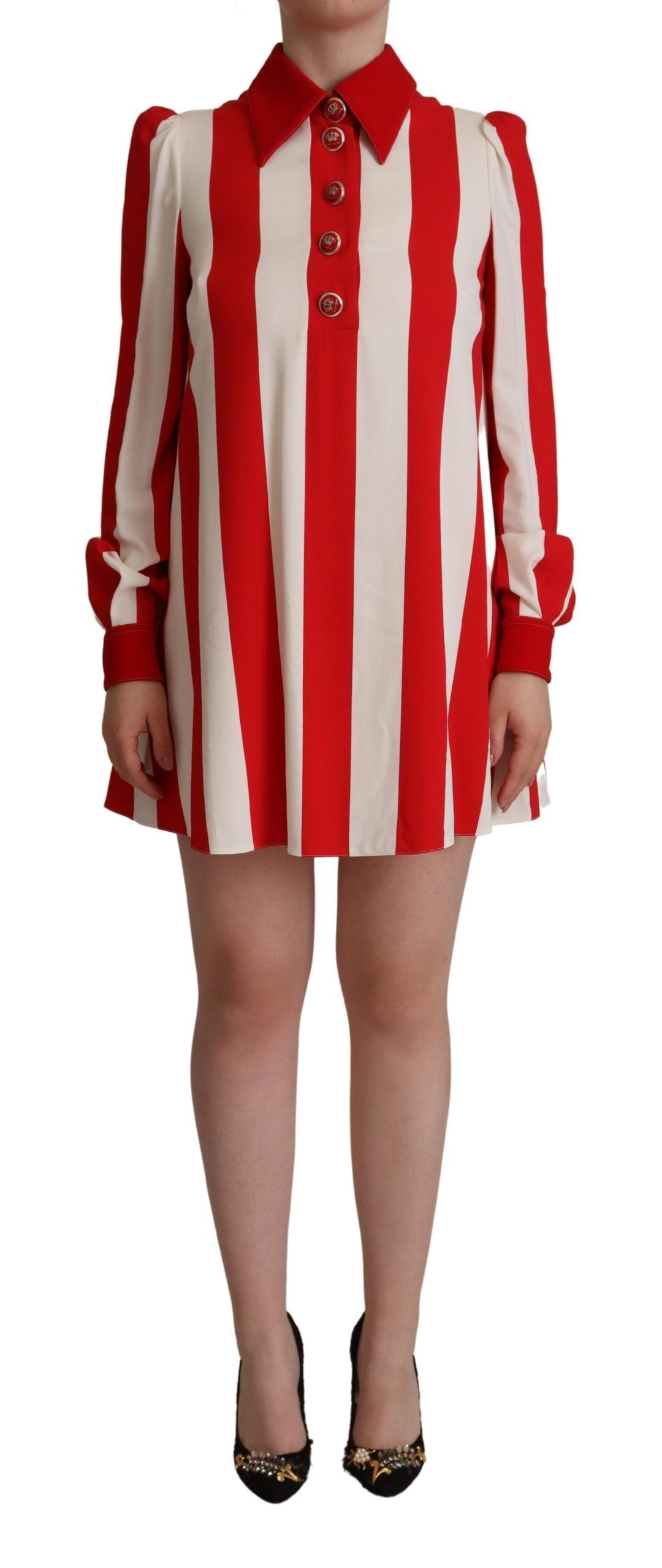 Dolce & Gabbana Elegant Striped Shirt Mini Dress Dolce & Gabbana