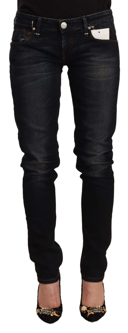 Acht Chic Black Washed Skinny Jeans for Her Acht