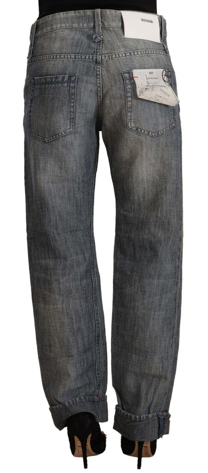 Acht Chic Gray Washed Straight Cut Jeans Acht