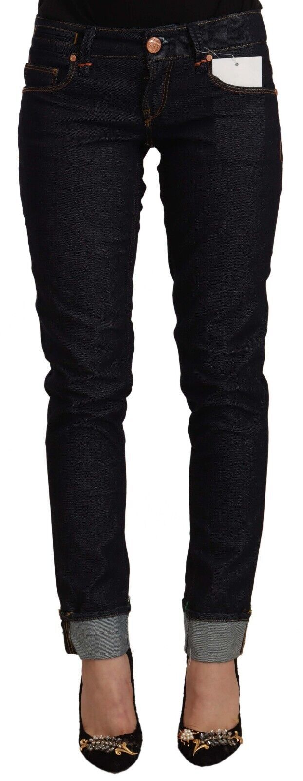 Acht Chic Low Waist Skinny Black Jeans Acht