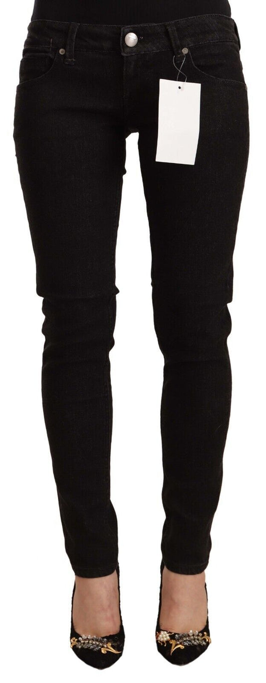 Acht Sleek Skinny Low Waist Black Jeans Acht