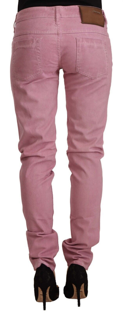 Acht Elegant Pink Slim Fit Denim Jeans Acht