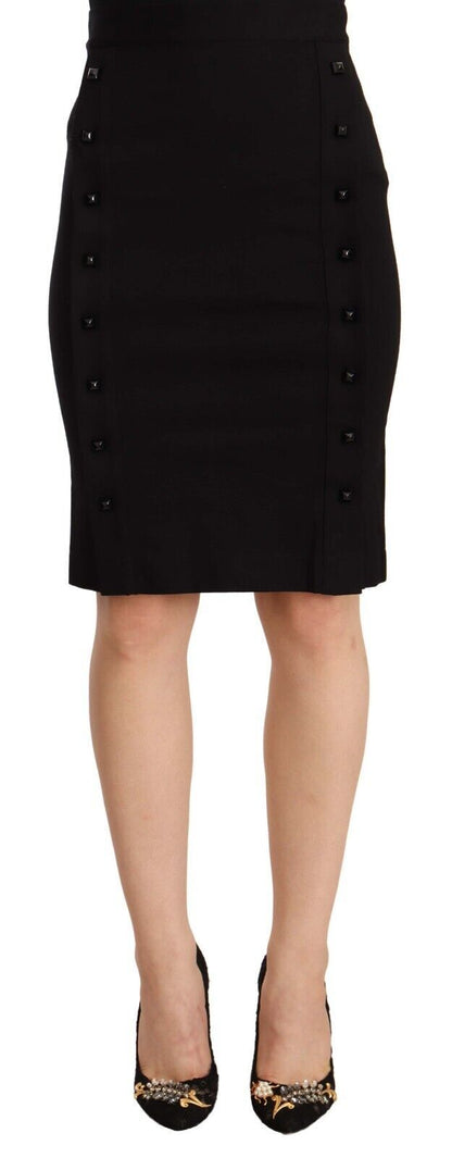 GF Ferre Chic High-Waisted Pencil Skirt in Black GF Ferre