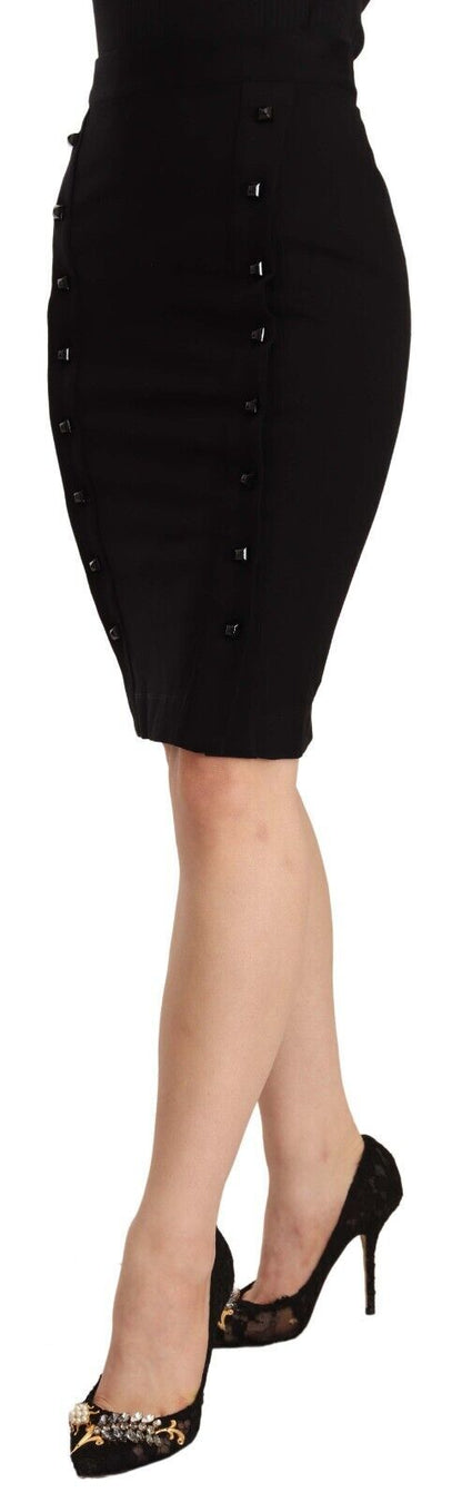 GF Ferre Chic High-Waisted Pencil Skirt in Black GF Ferre