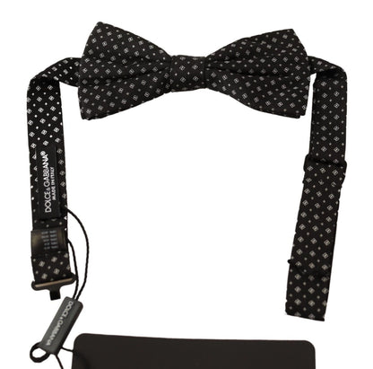 Dolce & Gabbana Elegant Silk Black Fantasy Bow Tie Dolce & Gabbana