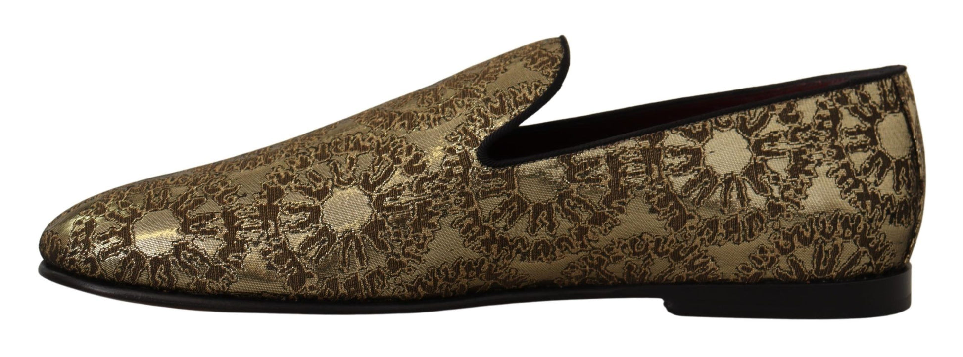 Dolce &amp; Gabbana গোল্ড টোন Loafers স্লাইড ড্রেস জুতা