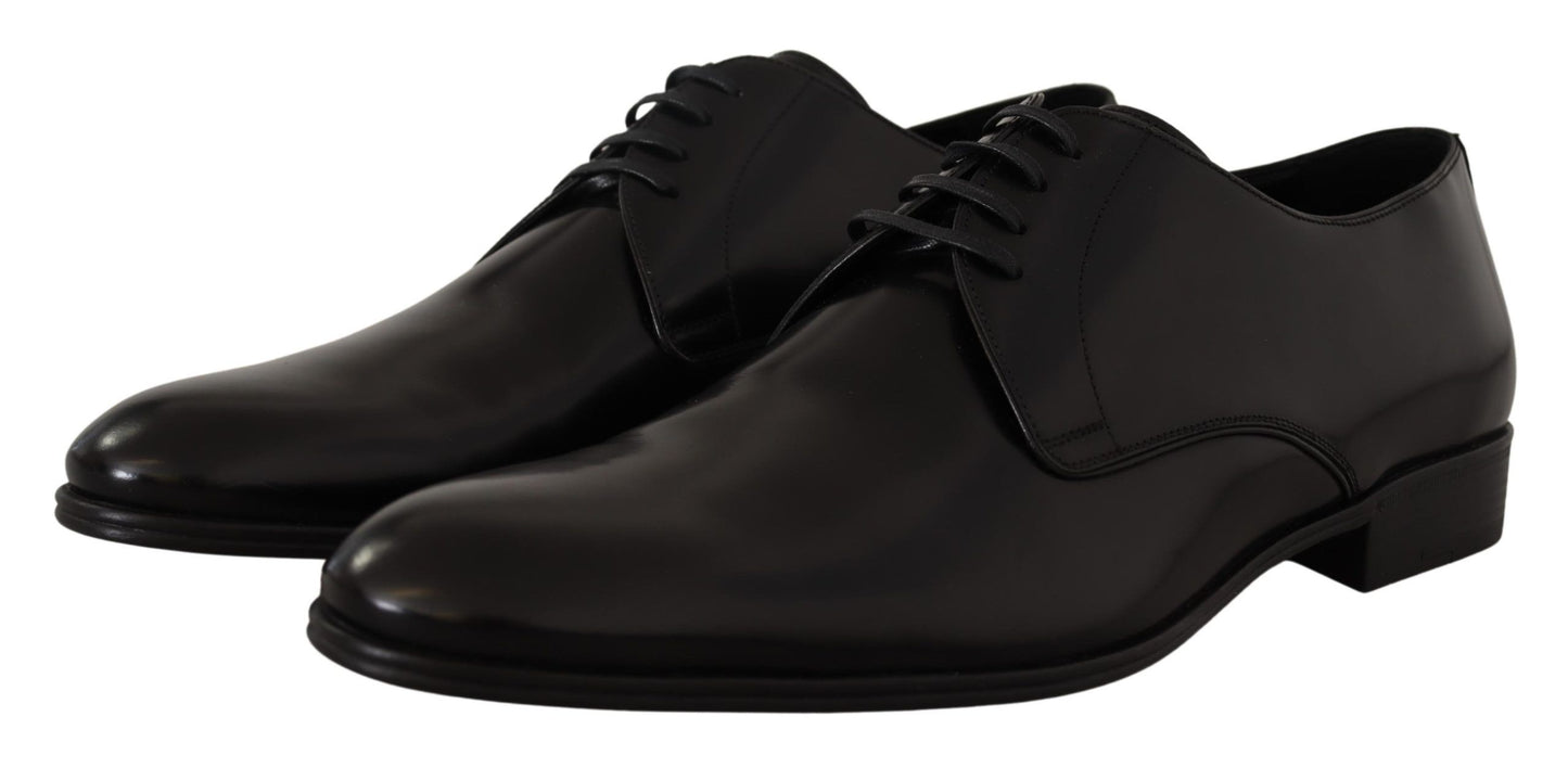 Dolce & Gabbana Elegant Black Leather Derby Shoes Dolce & Gabbana