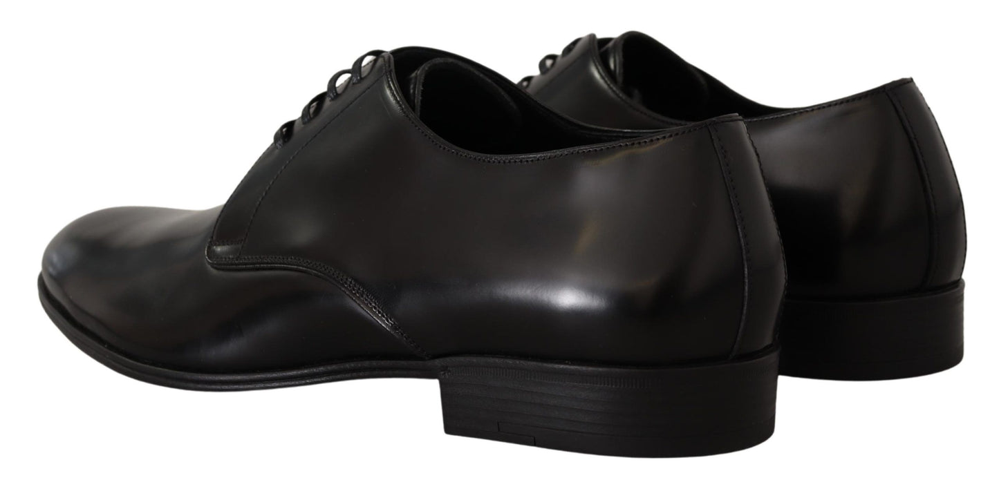 Dolce & Gabbana Elegant Black Leather Derby Shoes Dolce & Gabbana