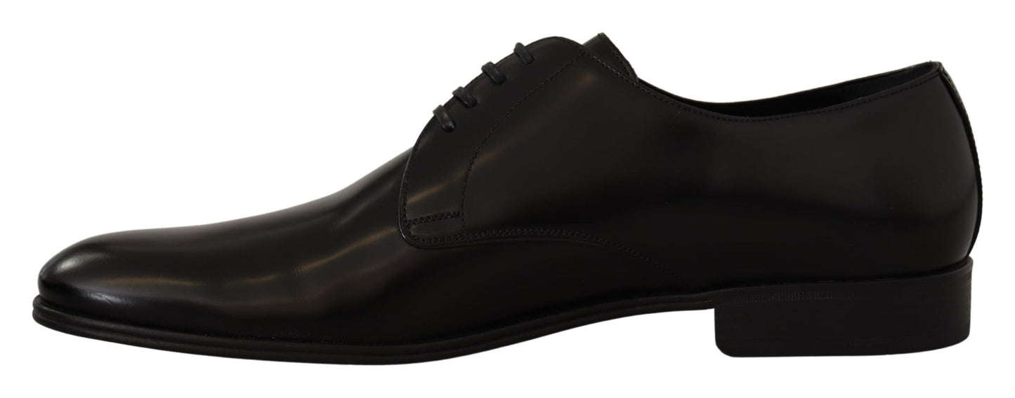 Dolce & Gabbana Elegant Black Leather Derby Shoes Dolce & Gabbana