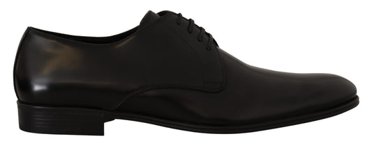 Dolce & Gabbana Elegant Black Leather Derby Shoes Dolce & Gabbana