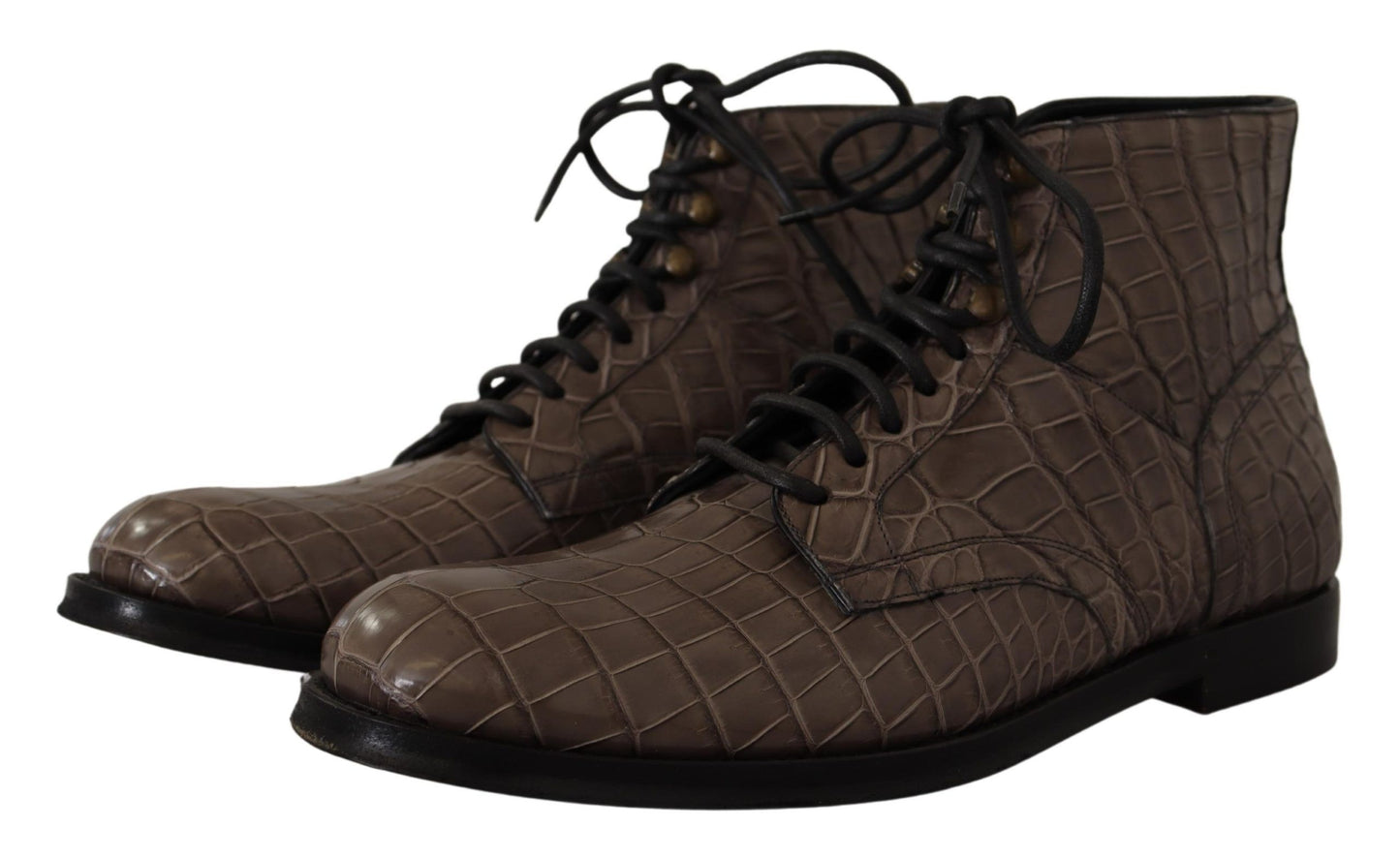 Dolce & Gabbana Elegant Crocodile Derby Brogue Boots Dolce & Gabbana