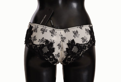 Dolce & Gabbana Elegant White Lace Silk Briefs Dolce & Gabbana