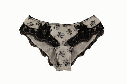 Dolce & Gabbana Elegant White Lace Silk Briefs Dolce & Gabbana