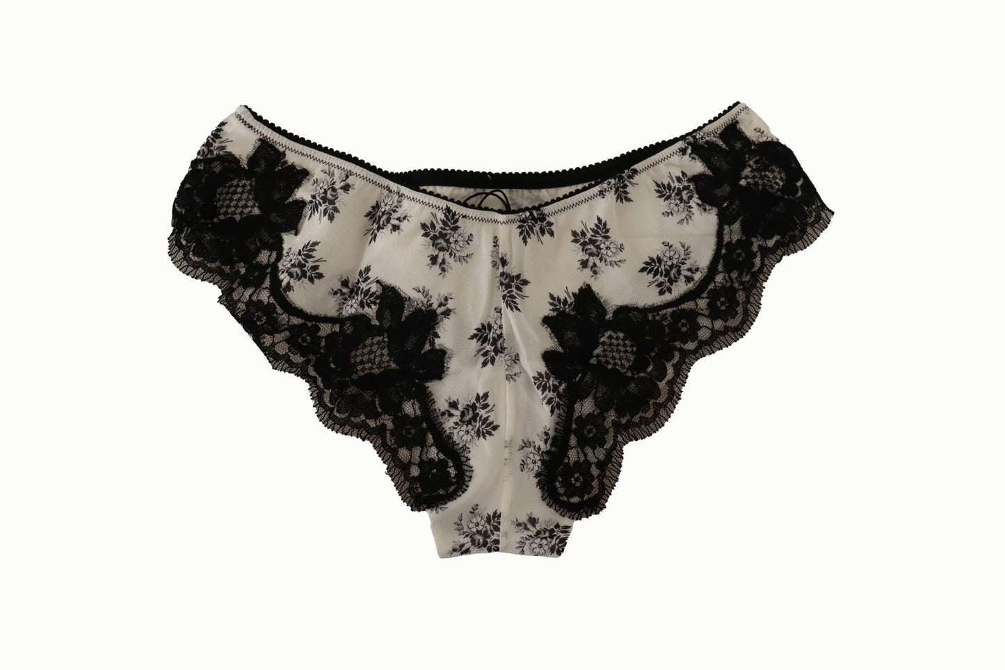 Dolce & Gabbana Elegant White Lace Silk Briefs Dolce & Gabbana