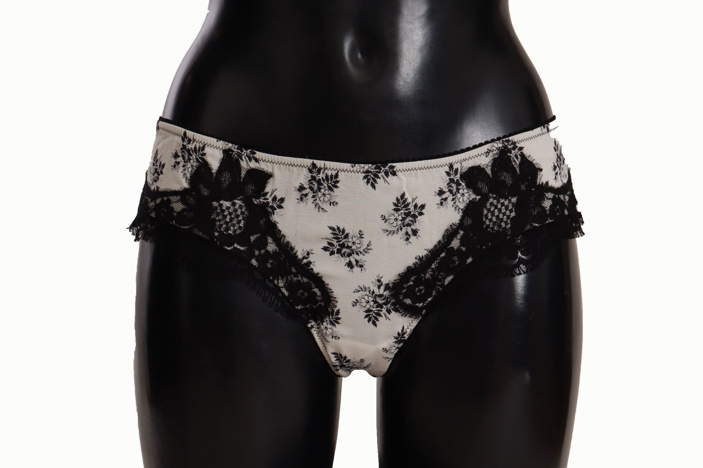 Dolce & Gabbana Elegant White Lace Silk Briefs Dolce & Gabbana