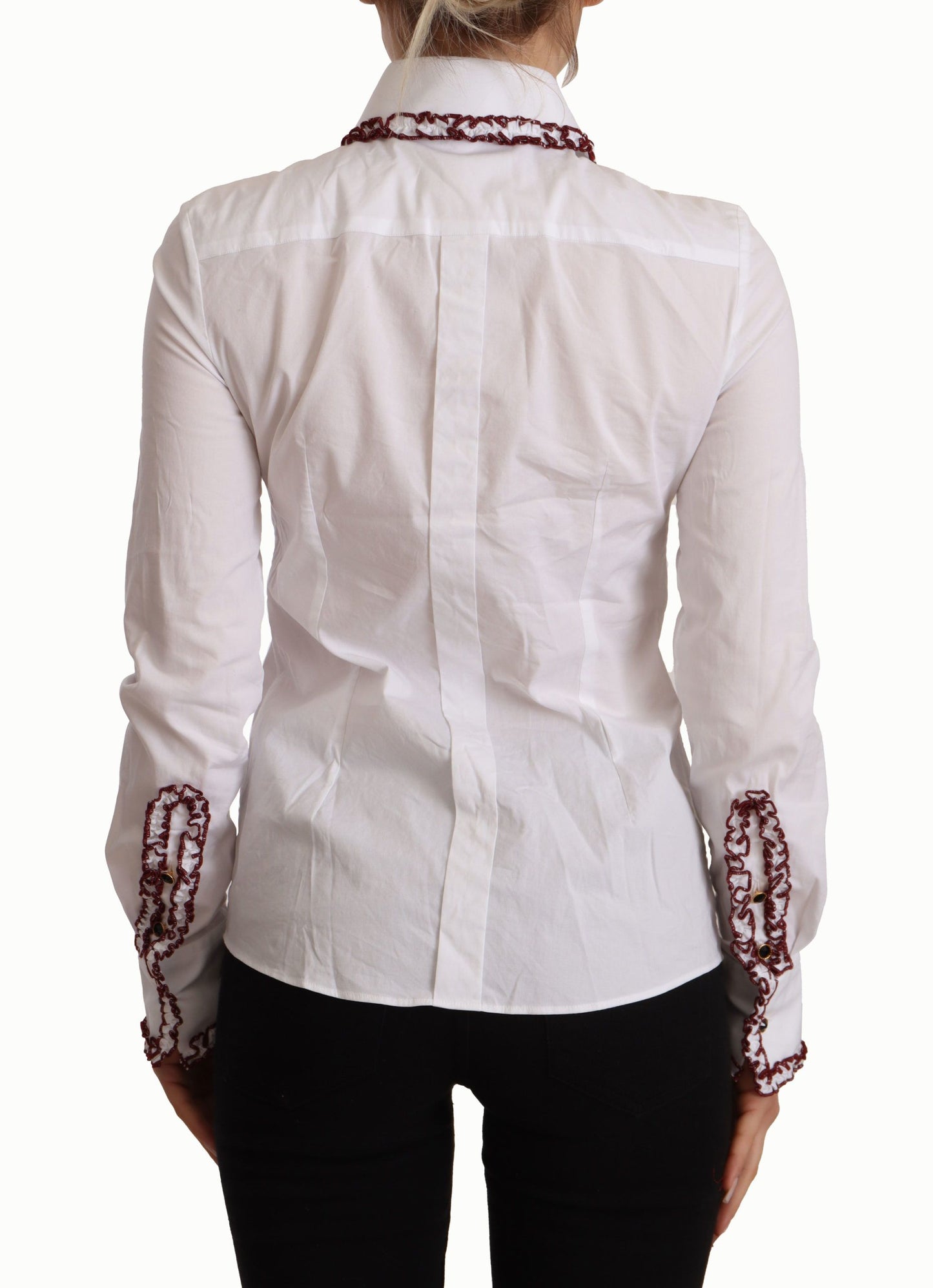 Dolce & Gabbana Elegant White Cotton Long Sleeve Polo Top Dolce & Gabbana