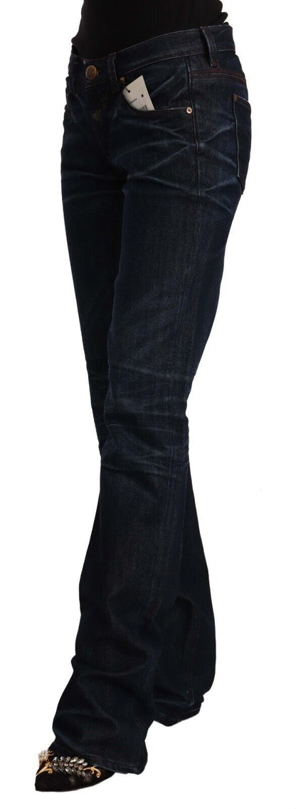 Ermanno Scervino Chic Dark Blue Mid Waist Jeans Ermanno Scervino