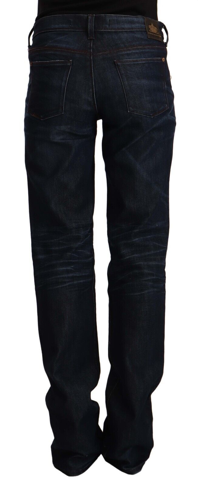 Ermanno Scervino Chic Dark Blue Mid Waist Jeans Ermanno Scervino