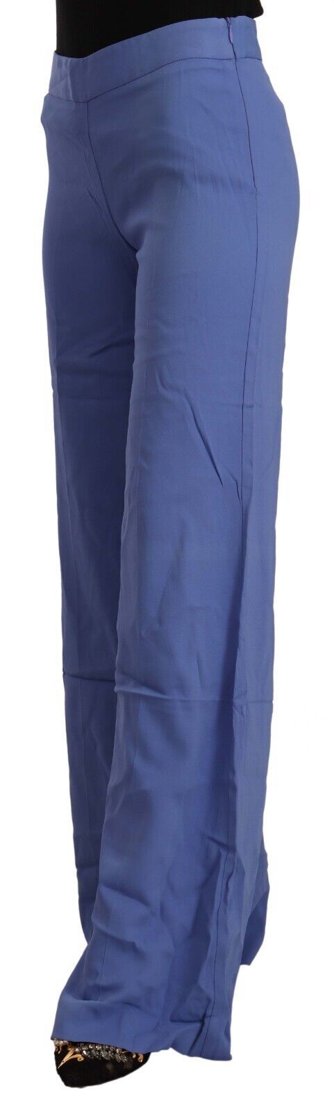 P.A.R.O.S.H. Chic Wide-Leg High Waist Blue Trousers P.A.R.O.S.H.