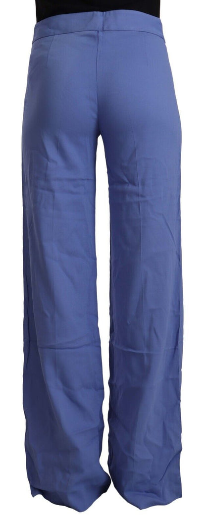 P.A.R.O.S.H. Chic Wide-Leg High Waist Blue Trousers P.A.R.O.S.H.