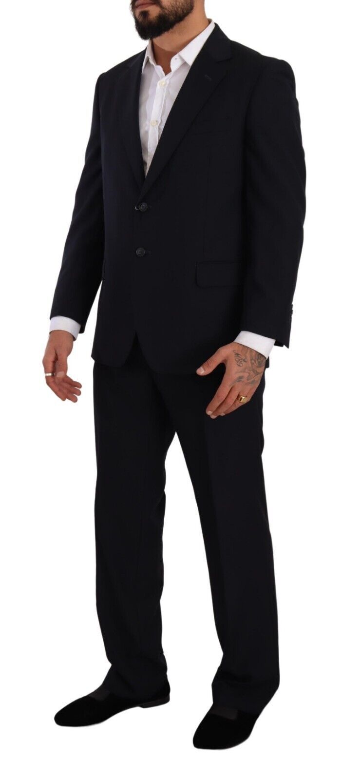 Domenico Tagliente Exquisite Blue Two-Piece Suit with Deconstructed Blazer Domenico Tagliente