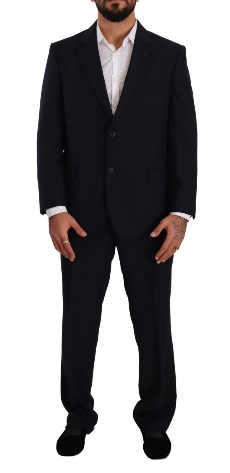 Domenico Tagliente Elegant Black Two-Piece Suit Ensemble Domenico Tagliente