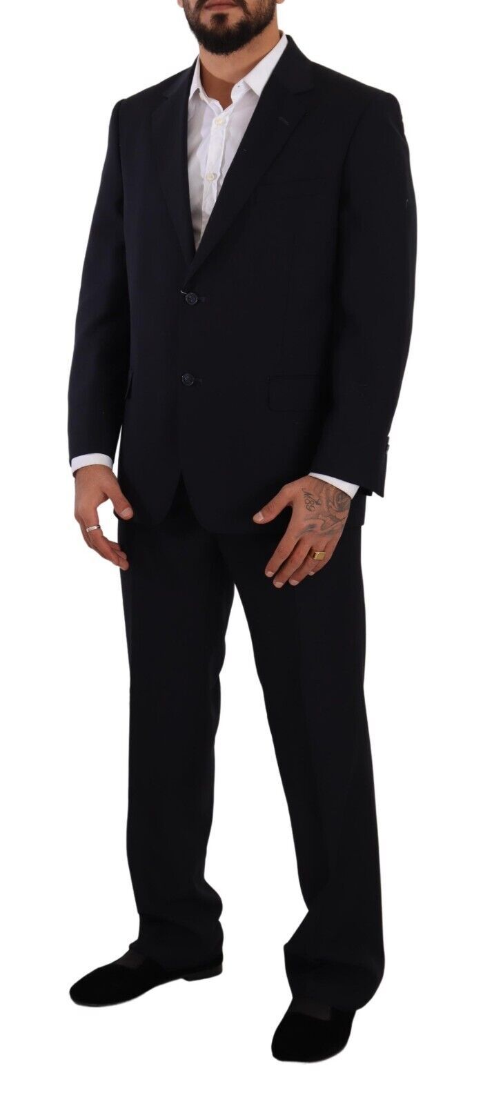 Domenico Tagliente Elegant Black Two-Piece Suit Ensemble Domenico Tagliente