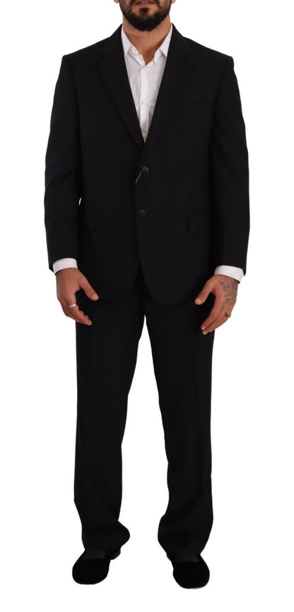 Domenico Tagliente Elegant Two-Piece Black Suit Ensemble Domenico Tagliente