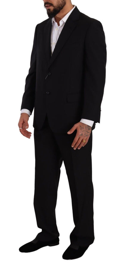 Domenico Tagliente Elegant Two-Piece Black Suit Ensemble Domenico Tagliente