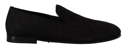 Dolce & Gabbana Elegant Jacquard Slide On Loafers Flats Dolce & Gabbana