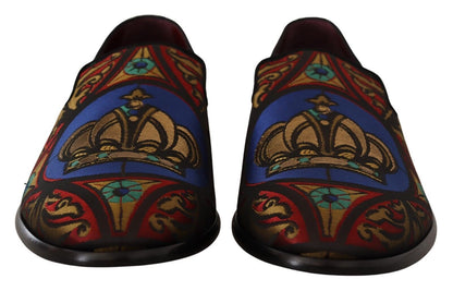 Dolce & Gabbana Multicolor Jacquard Slide-On Loafer Slippers Dolce & Gabbana